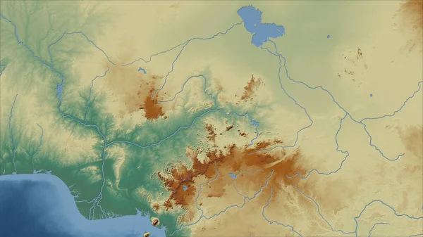 Nigeria Primer Plano Perspectiva Del País Sin Esbozo Mapa Topográfico — Foto de Stock