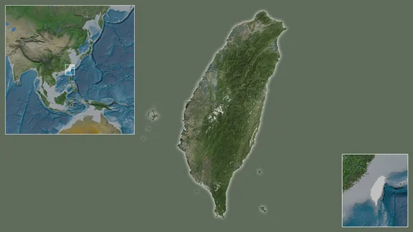 Close Van Taiwan Zijn Locatie Regio Het Centrum Van Een — Stockfoto