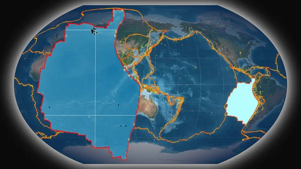 Nazca Tektoniska Plattan Extruderas Och Presenteras Mot Den Globala Satellitbilder — Stockfoto