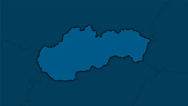 Das Gebiet Der Slowakei Auf Der Soliden Karte Der Stereographischen — Stockfoto