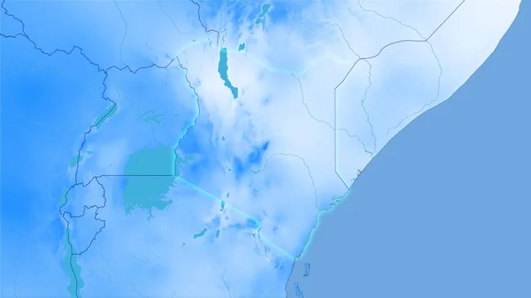 Région Kenya Sur Carte Annuelle Des Précipitations Dans Projection Stéréographique — Photo