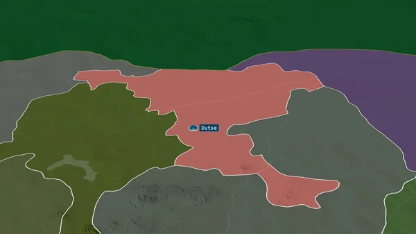 Jigawa Stato Della Nigeria Ingrandito Evidenziato Con Capitale Mappa Colorata — Foto Stock