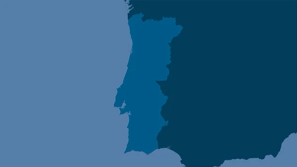 Portogallo Area Sulla Carta Solida Nella Proiezione Stereografica Composizione Grezza — Foto Stock