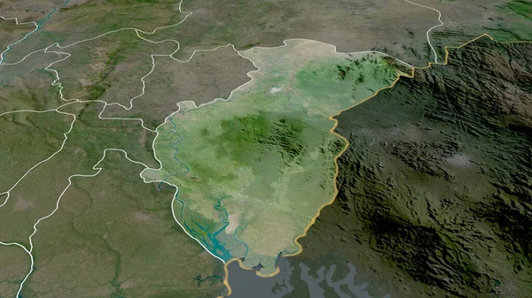 Cross River Штат Нигерия Увеличен Выделен Спутниковые Снимки Рендеринг — стоковое фото