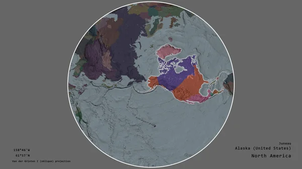 알래스카 배경을 중심으로 대륙을 둘러싸고 중심으로 있었다 주도권 이름이 주어졌습니다 — 스톡 사진