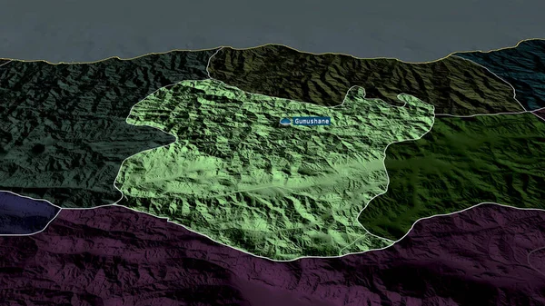 Gumushan Tartomány Törökország Nagyított Kiemelte Tőke Közigazgatási Egység Színes Egyenetlen — Stock Fotó