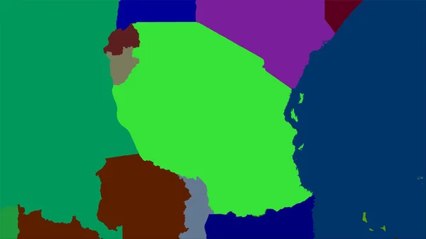 Tanzanie Mapě Správních Divizí Stereografické Projekci Hrubé Složení Rastrových Vrstev — Stock fotografie