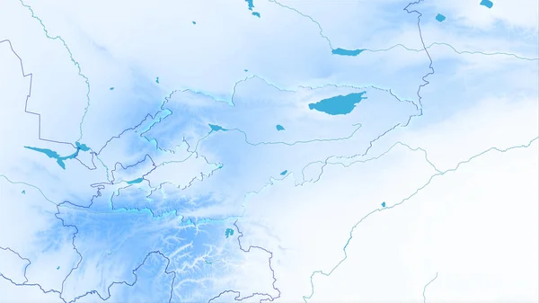 레이저층이 빛나는 골조를 이루며 레이저층의 구성을 입체도로 강수량 지도에 키르기스스탄 — 스톡 사진