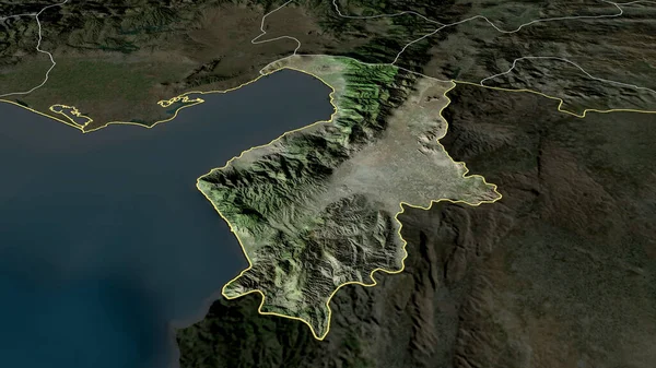 Hatay Provincia Turquía Zoomed Destacó Imágenes Satélite Renderizado — Foto de Stock