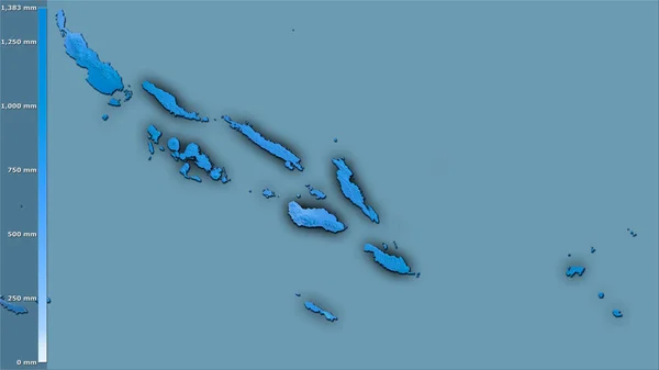 Neerslag Van Koudste Wijk Het Gebied Van Salomonseilanden Stereografische Projectie — Stockfoto