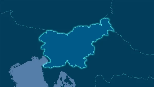 Área Eslovenia Mapa Sólido Proyección Estereográfica Composición Cruda Capas Trama — Foto de Stock