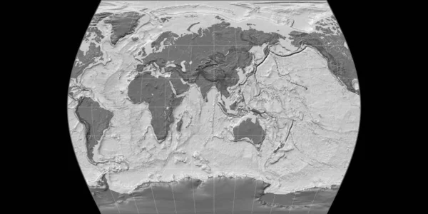 Mapa Świata Projekcji Atlasu Czasu Skupiona Wschodniej Długości Geograficznej Dwupoziomowa — Zdjęcie stockowe