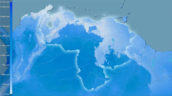 Precipitación Del Cuarto Más Frío Dentro Del Área Venezuela Proyección —  Fotos de Stock