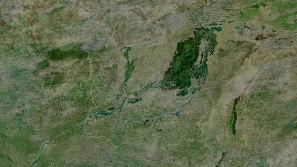 Segou Region Mali 卫星图像 形状与它的国家相对应 3D渲染 — 图库照片