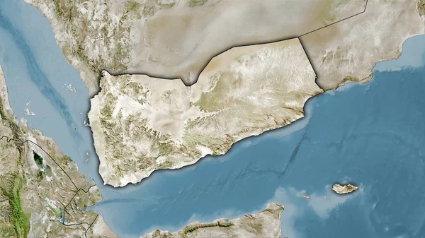 Obszar Jemenu Satelicie Mapa Projekcji Stereograficznej Surowa Kompozycja Warstw Rastrowych — Zdjęcie stockowe