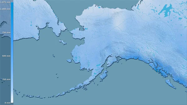 Niederschlag Des Wärmsten Quartals Gebiet Der Vereinigten Staaten Alaska Der — Stockfoto