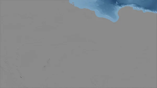 Libya Close Perspective Country Outline Grayscale Elevation Map — Stock Photo, Image