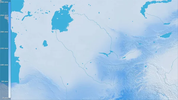 Precipitación Del Mes Más Húmedo Dentro Del Área Uzbekistán Proyección —  Fotos de Stock