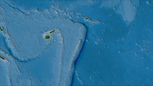 Okolice Płyty Tektonicznej Tonga Satelicie Mapa Projekcji Van Der Grinten — Zdjęcie stockowe