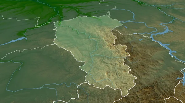 Кемерово Регіон Росії Масштабується Виділено Основні Фізичні Особливості Ландшафту Візуалізація — стокове фото
