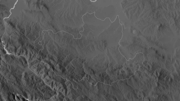 Kolubarski Distrito Serbia Mapa Escala Grises Con Lagos Ríos Forma — Foto de Stock