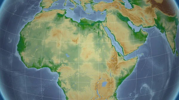 Sudán Barrio Perspectiva Distante Sin Contorno Mapa Físico Color — Foto de Stock
