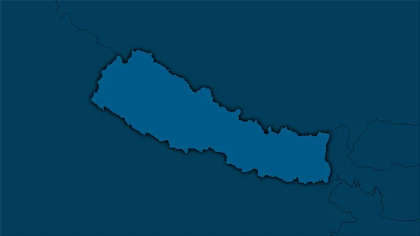 Nepál Masivní Mapě Stereografické Projekci Hrubé Složení Rastrových Vrstev Tmavě — Stock fotografie