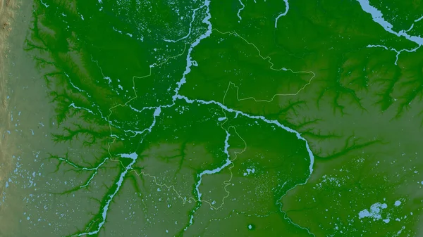 Tyumen Región Rusia Datos Sombreado Colores Con Lagos Ríos Forma —  Fotos de Stock