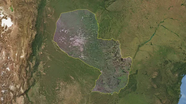 Paraguay Geschetst Hoge Resolutie Satellietbeeld — Stockfoto