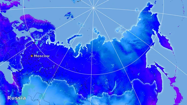 Територія Росії Щорічній Мапі Опадів Стереографічній Проекції Головний Склад — стокове фото