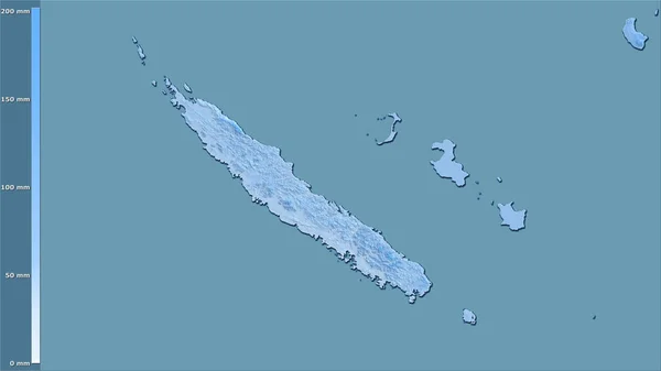 Précipitation Mois Sec Dans Région Nouvelle Calédonie Dans Projection Stéréographique — Photo