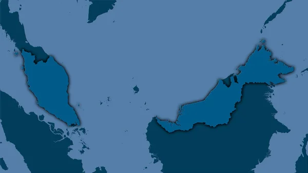 Територія Малайзії Твердій Карті Стереографічній Проекції Сира Композиція Растрових Шарів — стокове фото