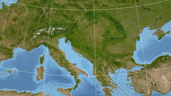Serbii Sąsiedztwo Odległa Perspektywa Bez Zarysu Obrazy Satelitarne — Zdjęcie stockowe