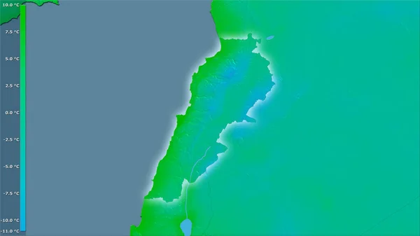 Temperatura Mínima Del Mes Más Frío Dentro Del Área Del —  Fotos de Stock