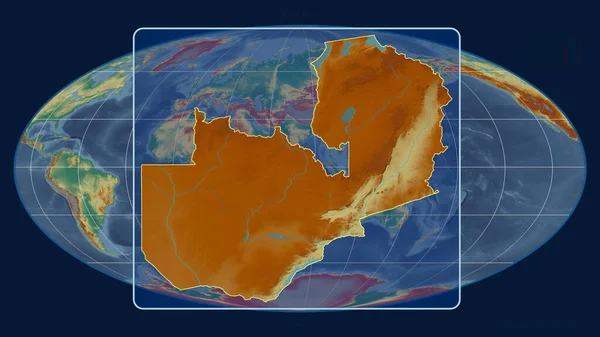 Zoomed Het Licht Van Zambia Schets Met Perspectief Lijnen Tegen — Stockfoto