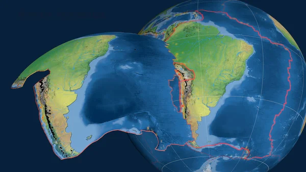 Південноамериканська Тектонічна Плита Була Експропрійована Представлена Всьому Світу Природна Топографічна — стокове фото