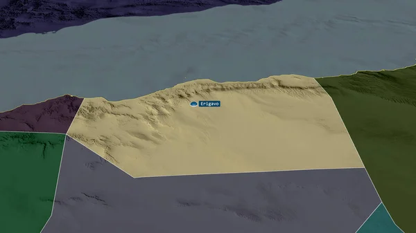 Sanaag Regione Della Somalia Ingrandita Evidenziata Con Capitale Mappa Colorata — Foto Stock