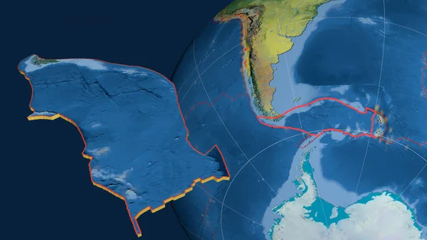 Scotian Tektonische Platte Extrudiert Und Präsentiert Gegen Den Globus Topographische — Stockfoto