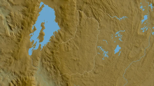 Amajyepfo Provincia Ruanda Datos Sombreado Colores Con Lagos Ríos Forma —  Fotos de Stock