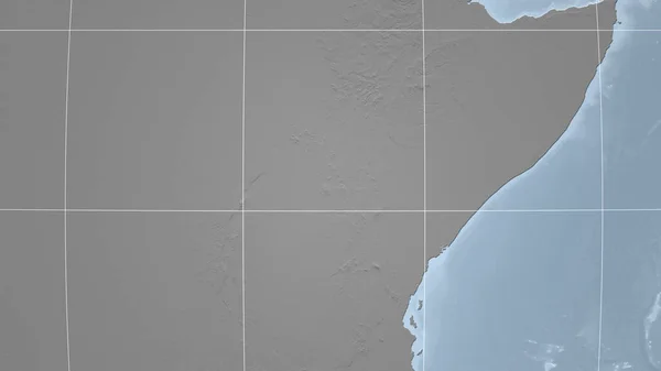 Уганда Соседство Отдаленная Перспектива Очертаний Grayscale Elevation Map — стоковое фото