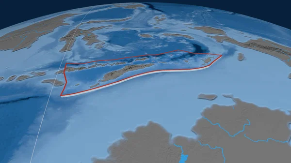 Timor Tektonische Platte Die Auf Dem Globus Extrudiert Wurde Topographie — Stockfoto