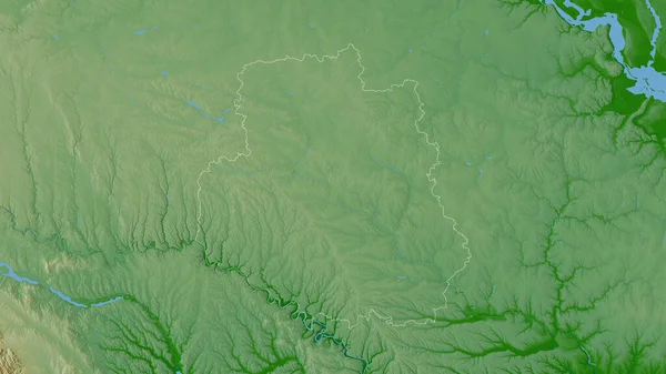 Vinnytsya Region Ukraine Colored Shader Data Lakes Rivers Shape Outlined — Stock Photo, Image