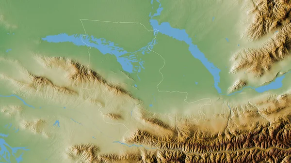 ジザフ ウズベキスタンの地域 湖や川と色シェーダーデータ 形状は その国の領域に対して概説 3Dレンダリング — ストック写真