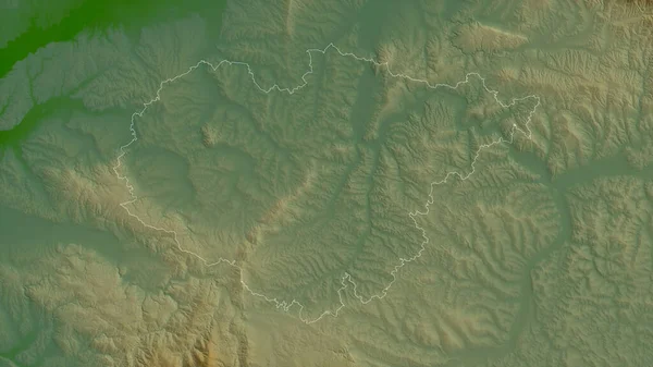 Salaj 罗马尼亚县 湖泊和河流的彩色阴影数据 形状与它的国家相对应 3D渲染 — 图库照片
