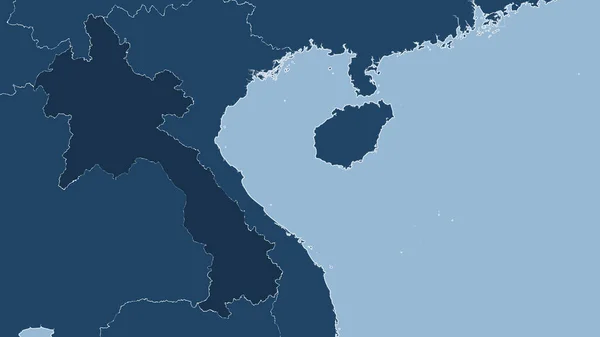 Laos Primer Plano Perspectiva Del País Sin Esbozo Formas Solamente — Foto de Stock