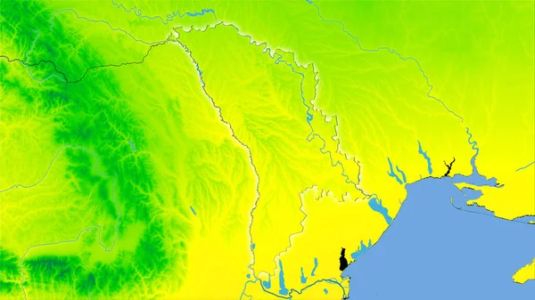 Moldávia Área Mapa Anual Temperatura Projeção Estereográfica Composição Bruta Camadas — Fotografia de Stock