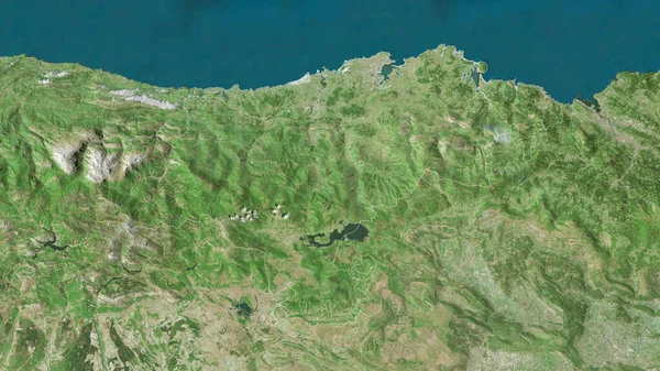 Kantabrien Autonoma Regionen Spanien Satellitbilder Form Som Skisseras Mot Dess — Stockfoto
