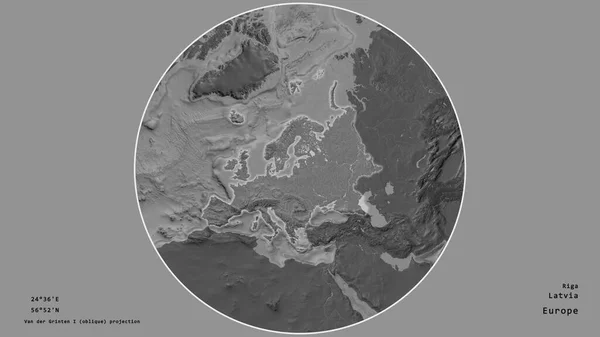 Het Gebied Van Letland Gecentreerd Cirkel Rond Zijn Continent Gedeukte — Stockfoto