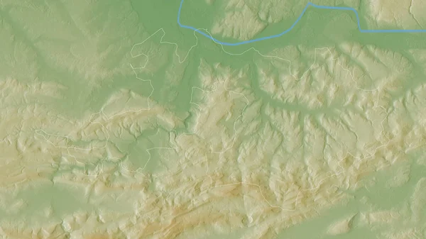 巴塞尔土地合作署 瑞士州 湖泊和河流的彩色阴影数据 形状与它的国家相对应 3D渲染 — 图库照片
