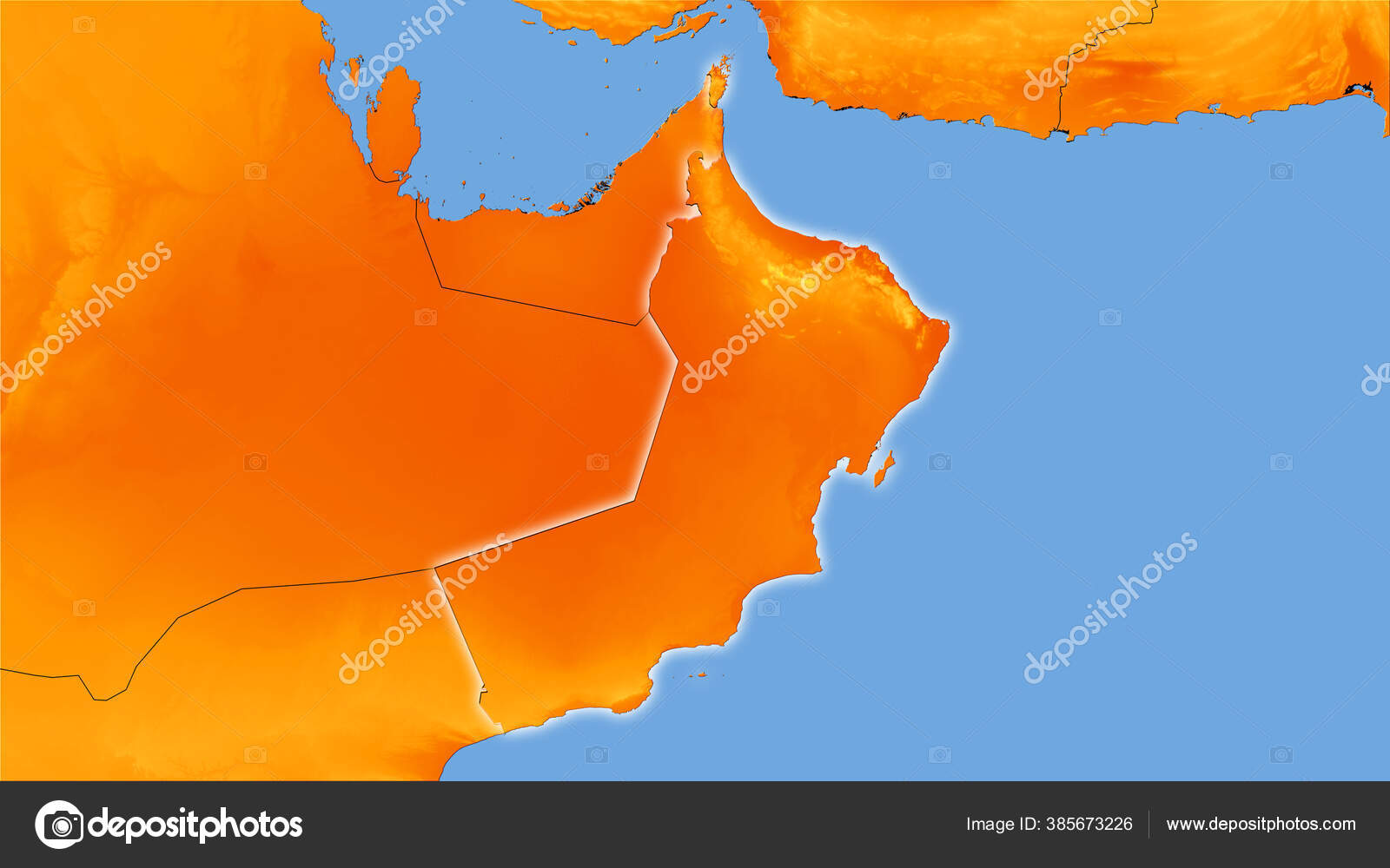 Oman Area Annual Temperature Map Stereographic Projection Raw
